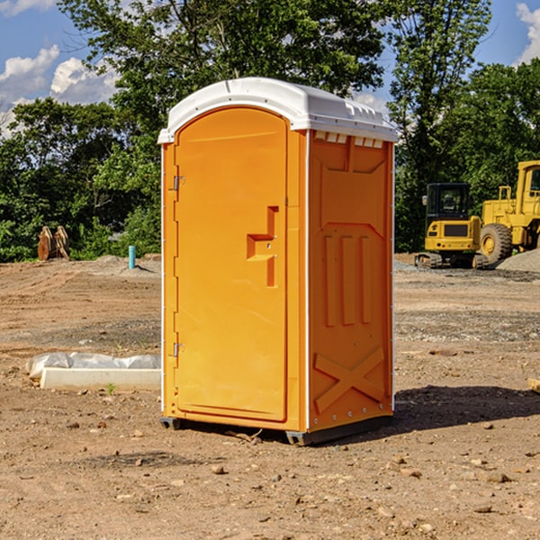 how often are the portable restrooms cleaned and serviced during a rental period in Resort